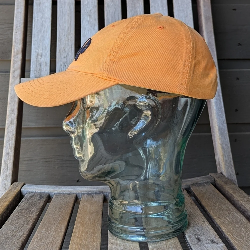 GAP Marigold Navy Blue Spellout Dad Hat Leather Band
